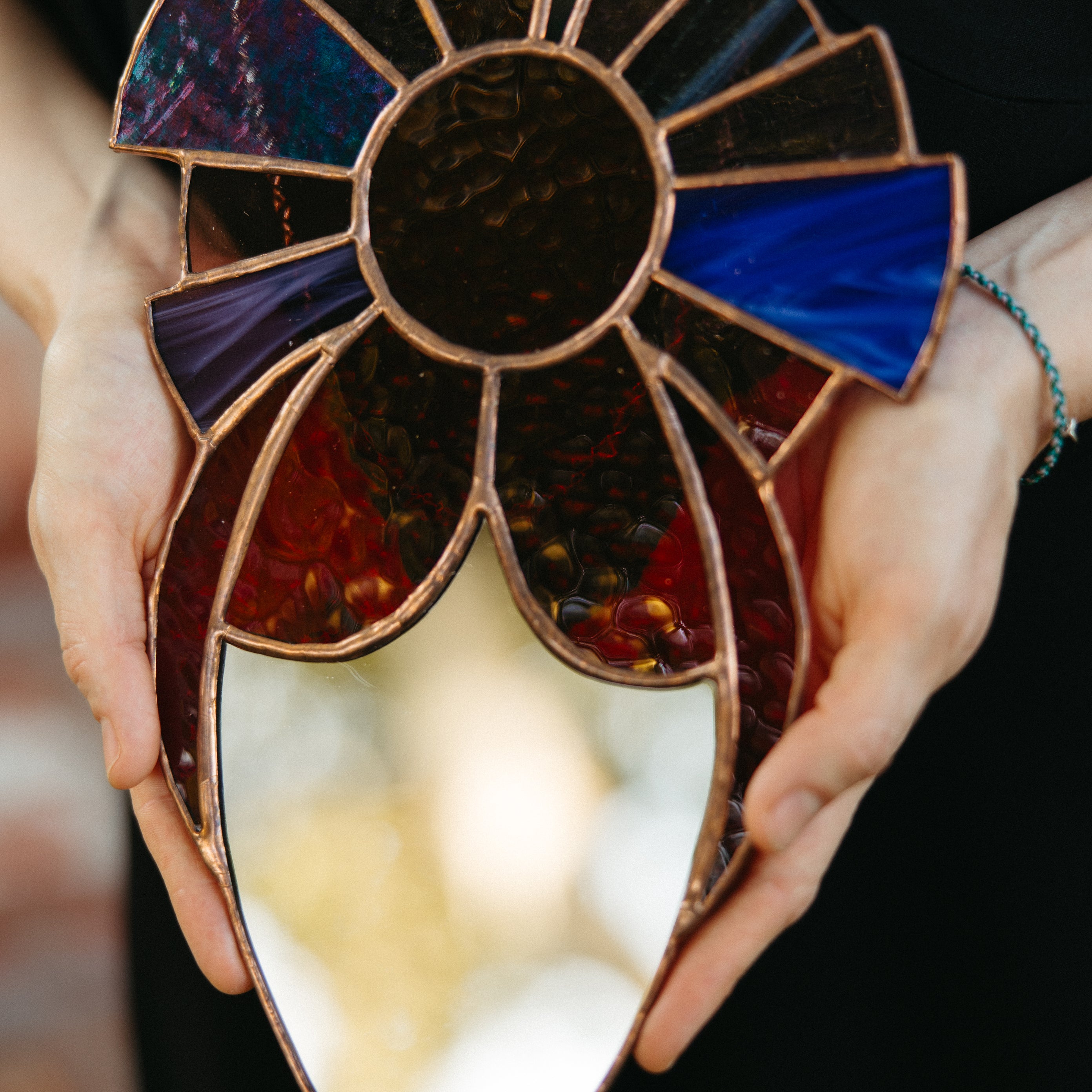 Goddess Stained Glass Mirror Sun Catcher