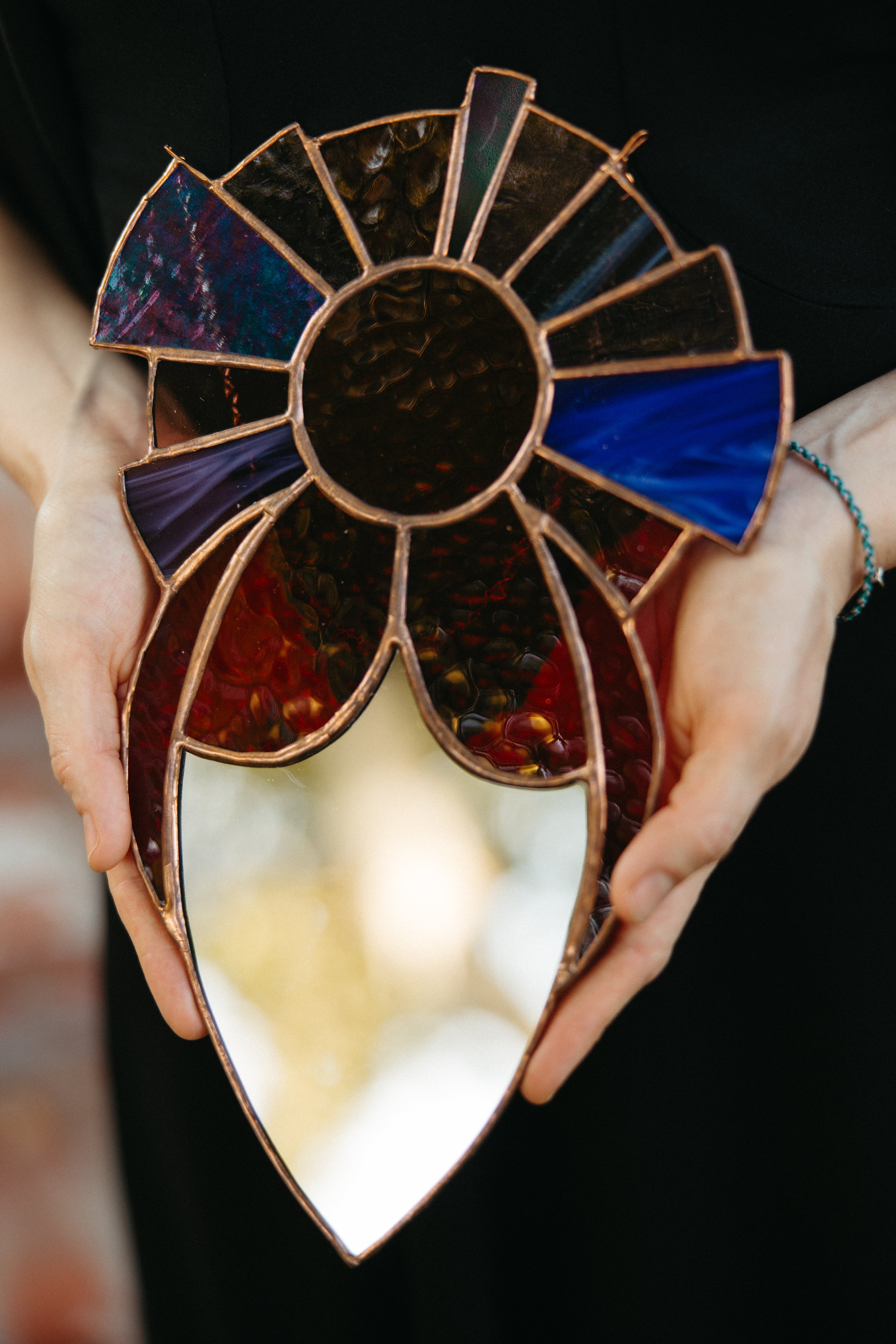 Goddess Stained Glass Mirror Sun Catcher