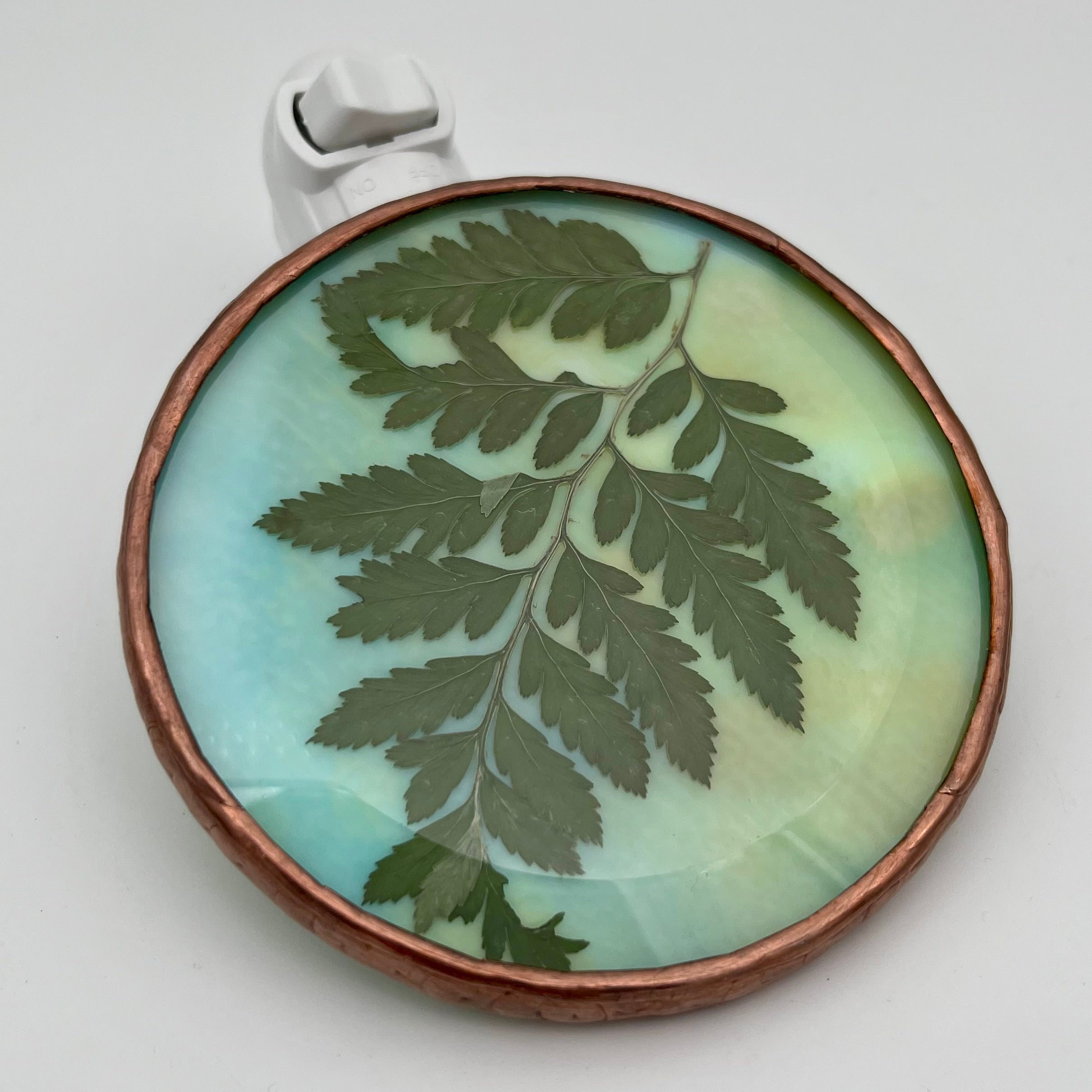 Luna Fern Stained Glass Night Light