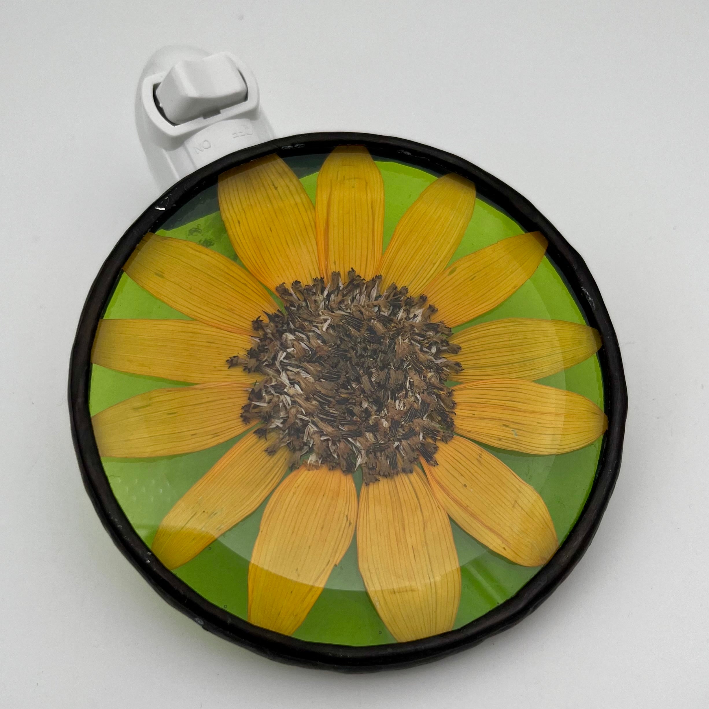 Cynthia Sunflower Stained Glass Night Light