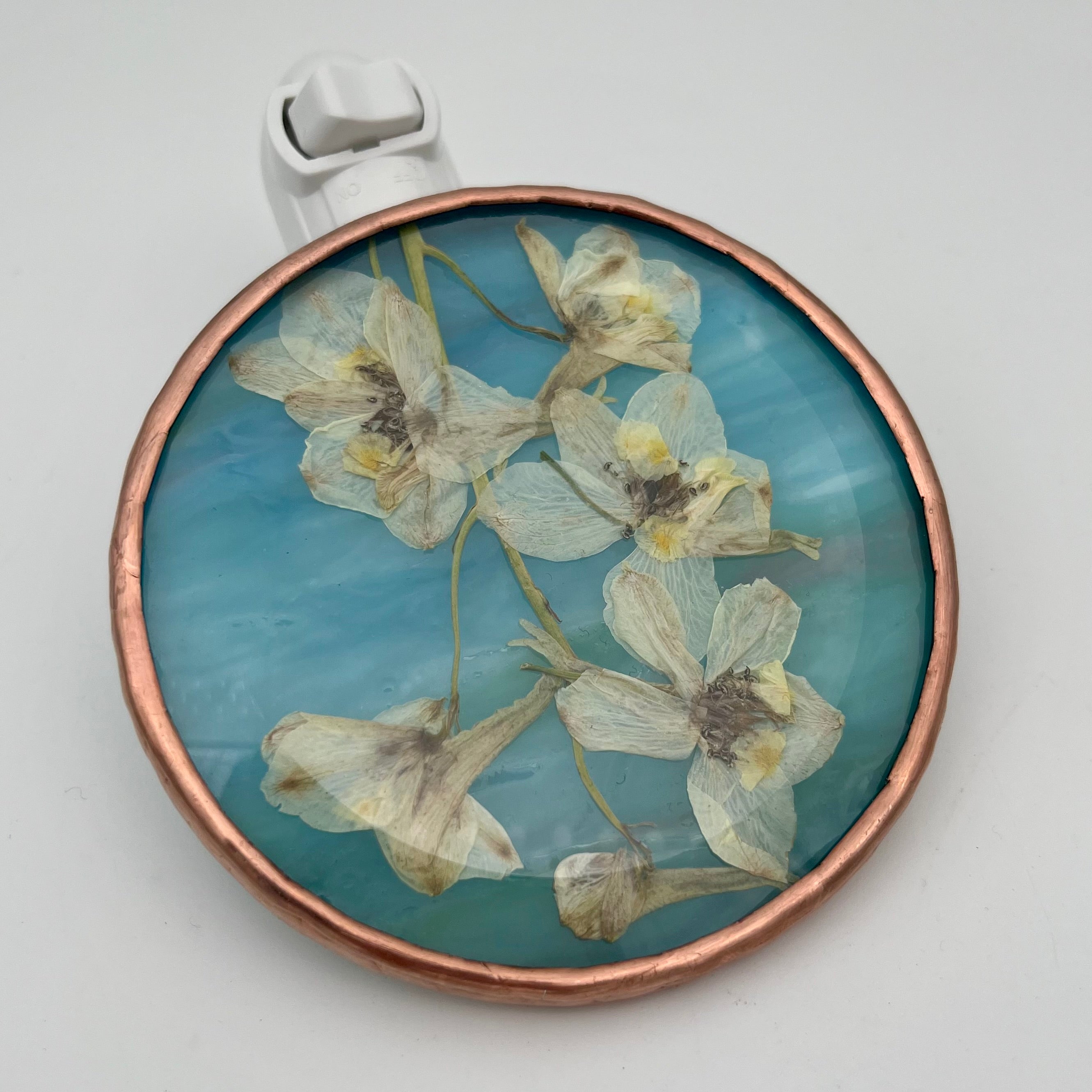 Camilla Larkspur Stained Glass Night Light