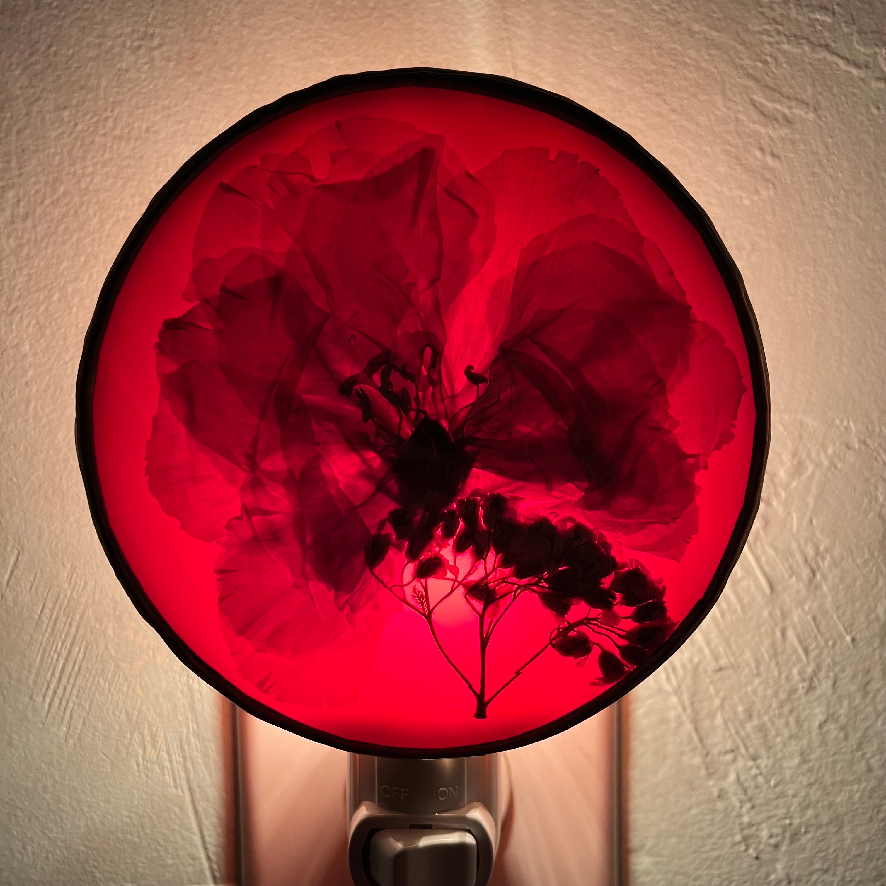 Hannah Lisianthus Stained Glass Night Light