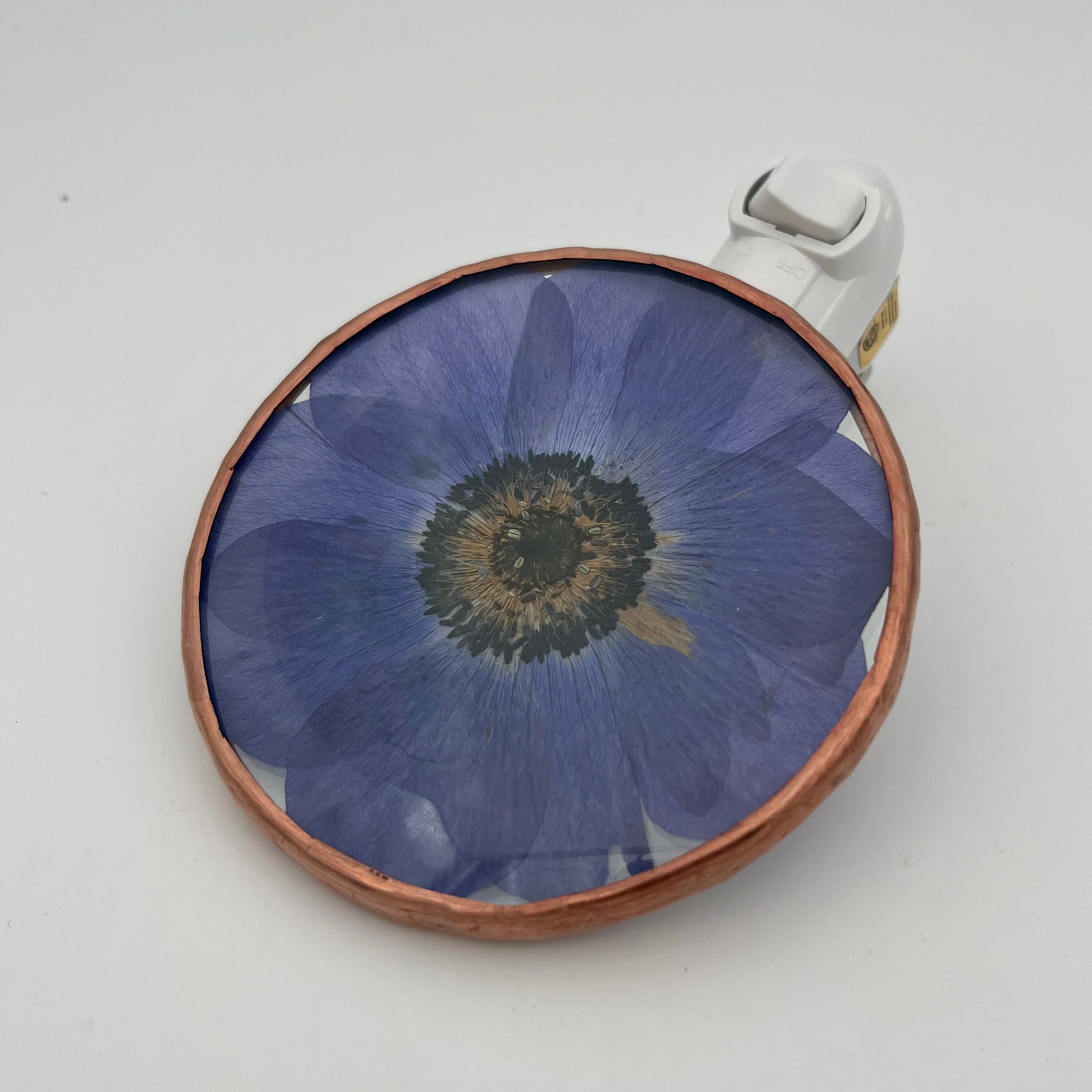 Sadie Purple Anemone Stained Glass Night Light