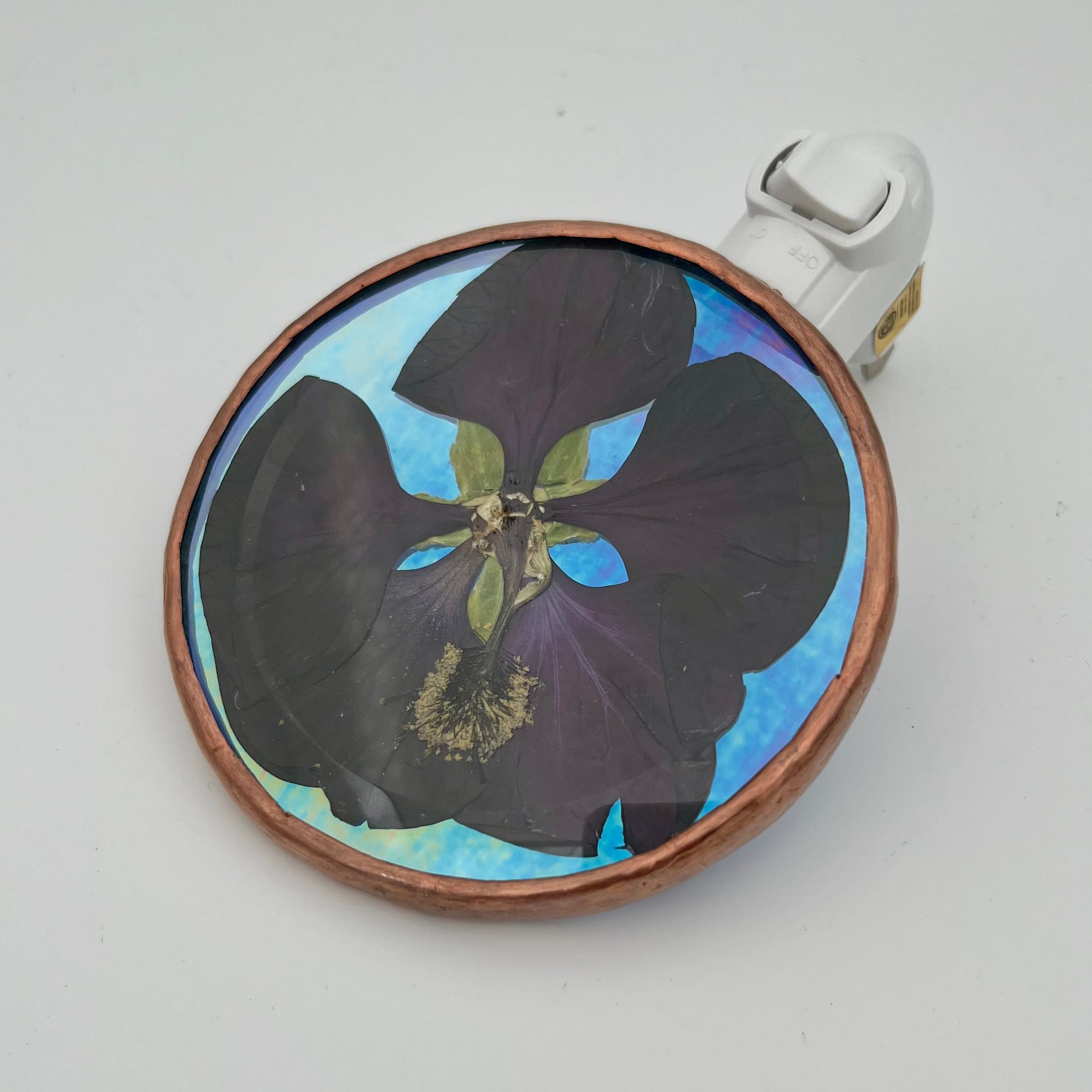 Leilani Hibiscus Stained Glass Night Light