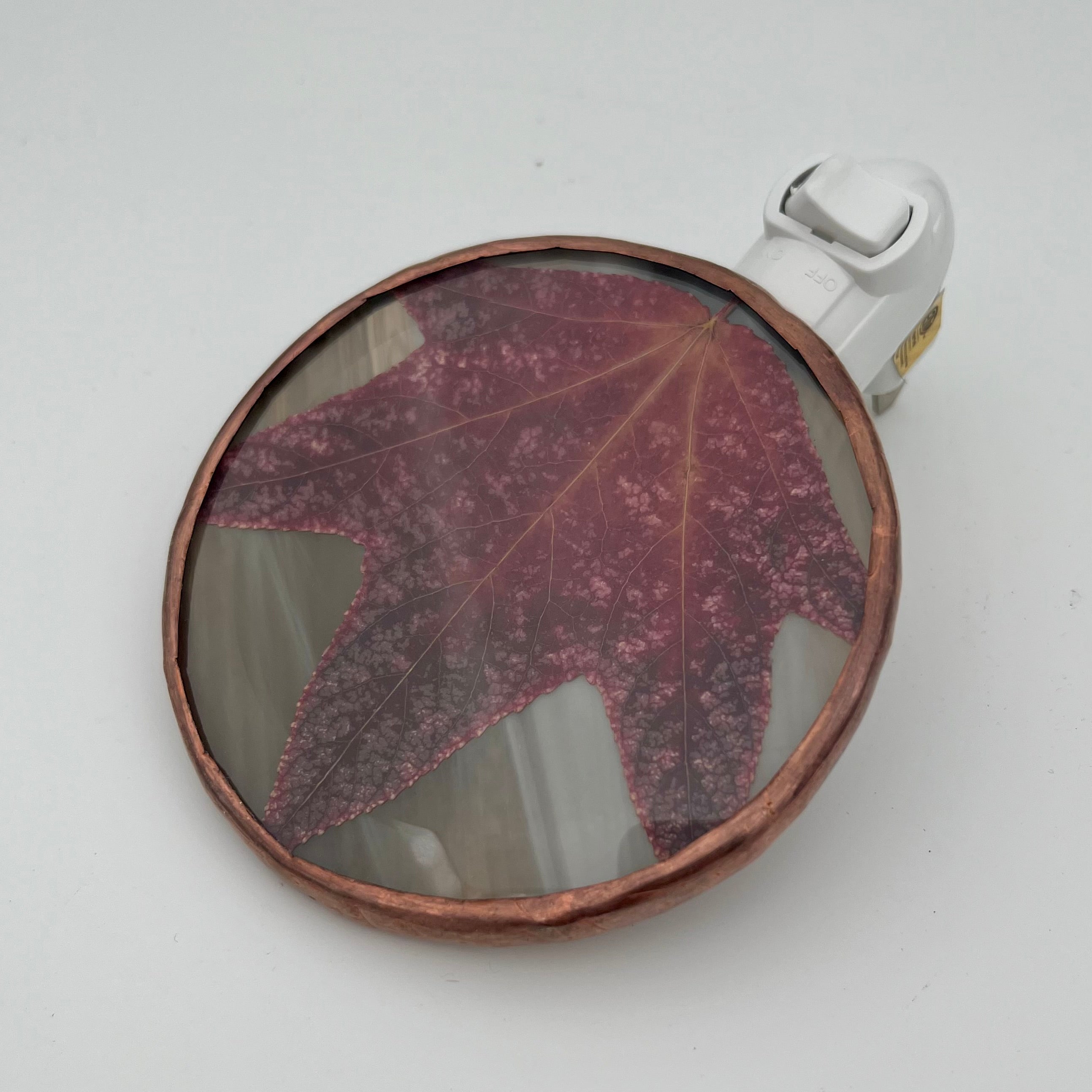 Andrea Maple Leaf Stained Glass Night Light