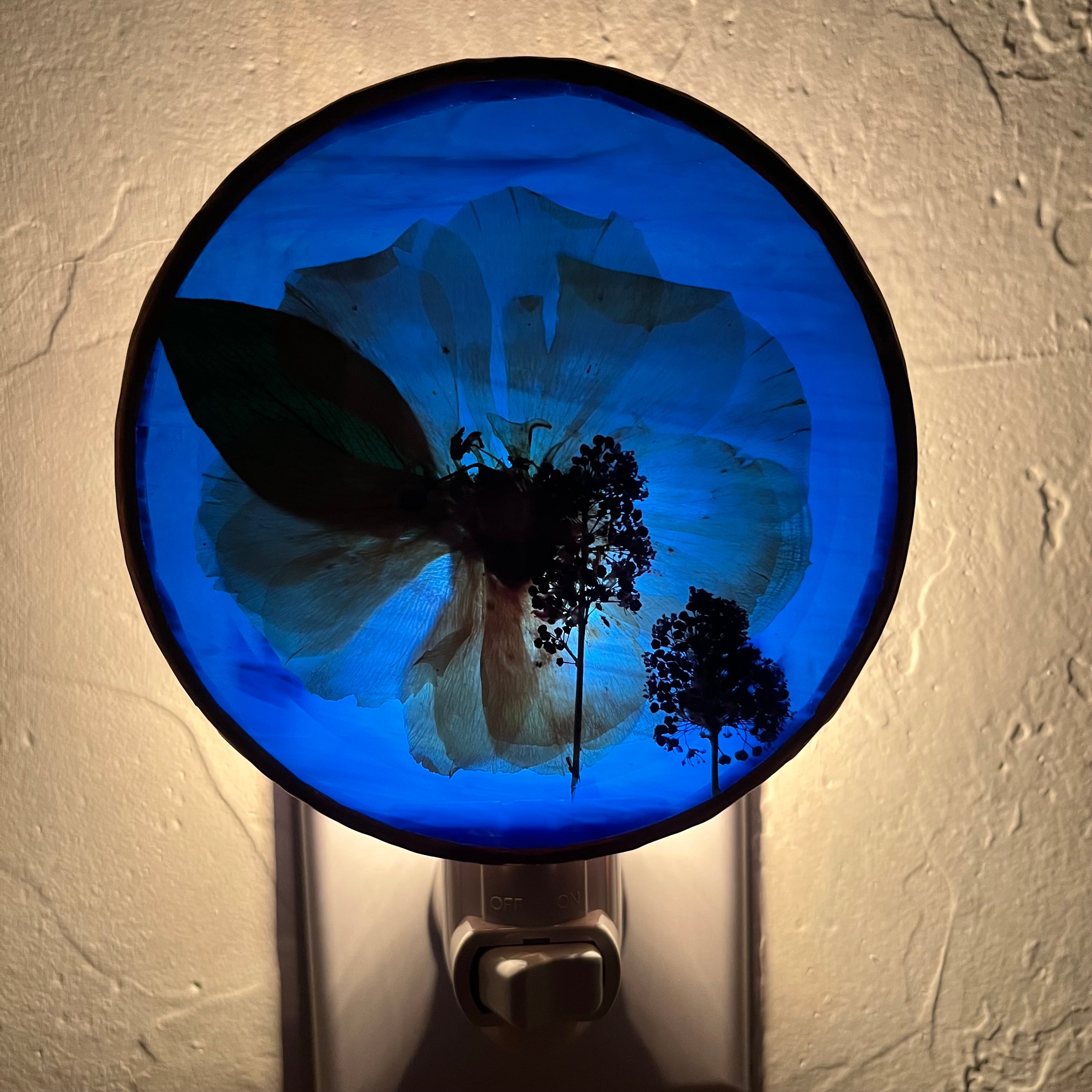 Skyla Blue Ceanothus Stained Glass Night Light