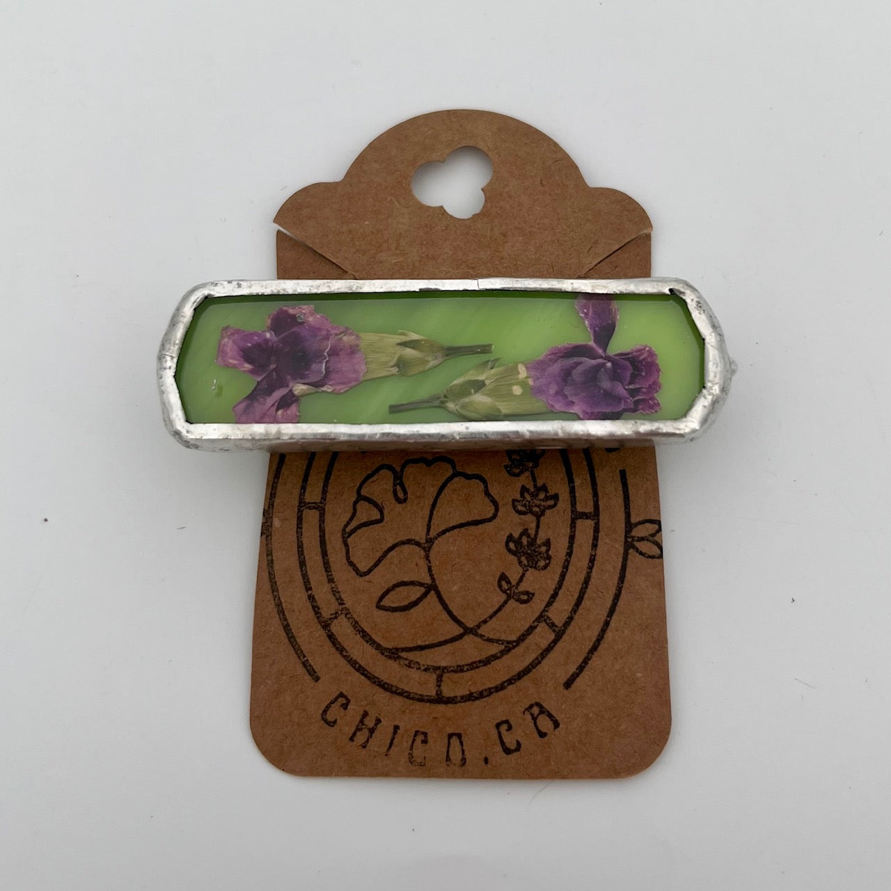 Abby Fuchsia Carnation and Lime Green Hair Clip