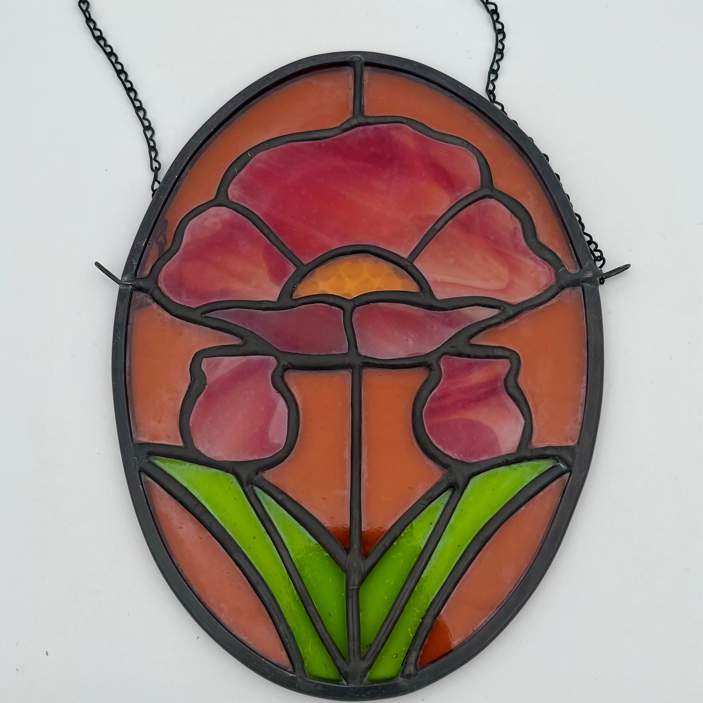 Erica Poppy Stained Glass Sun Catcher
