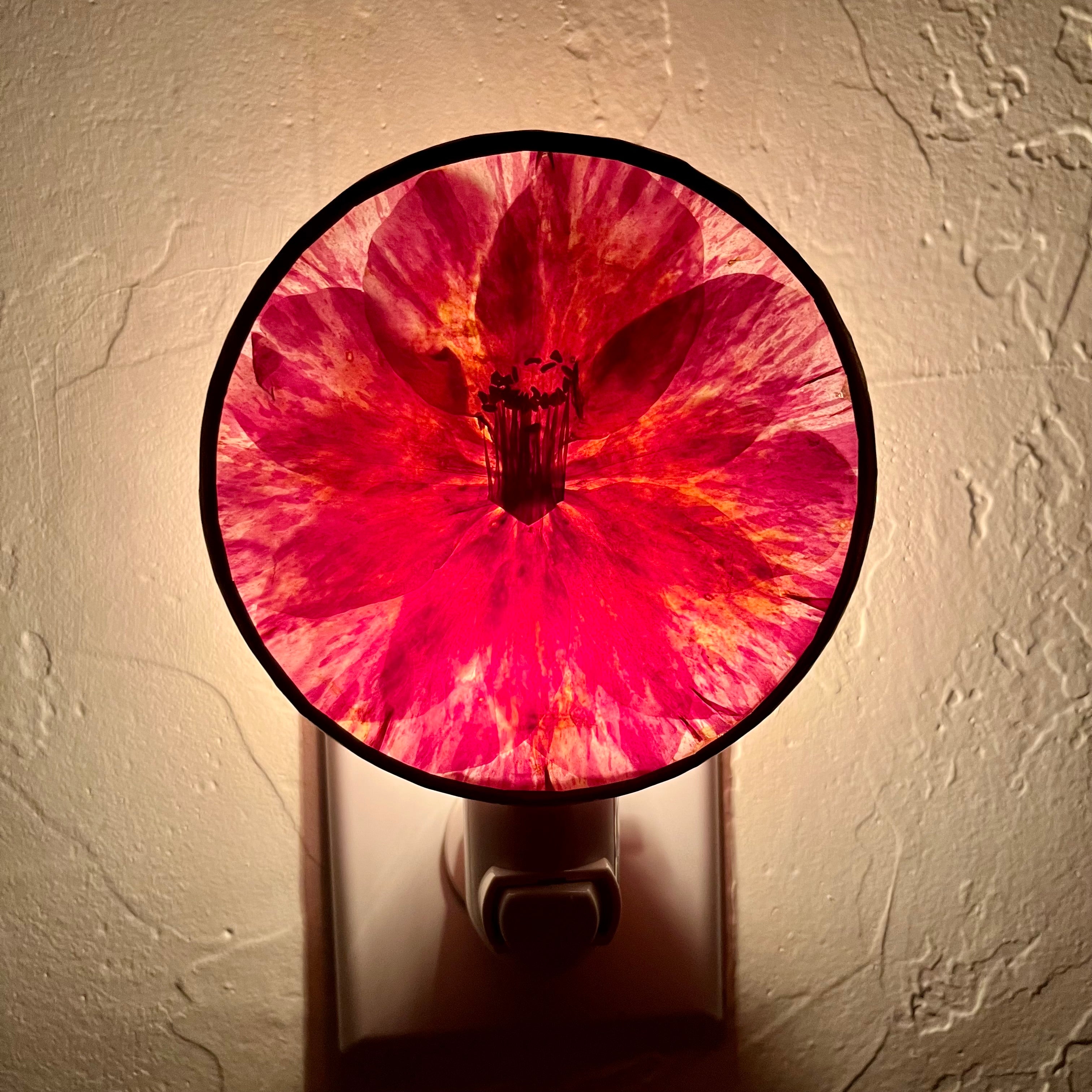 Jen Camellia Stained Glass Night Light