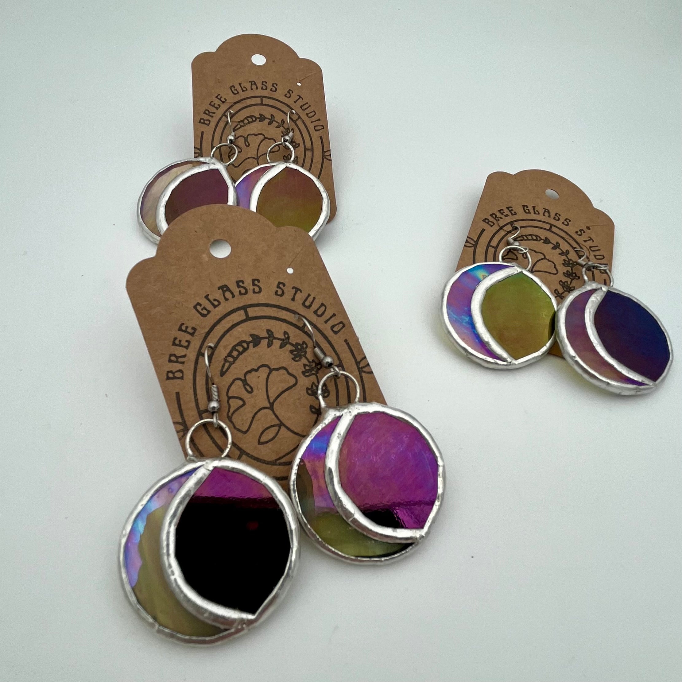 Limited Edition Iridescent Crescent Moon Earrings
