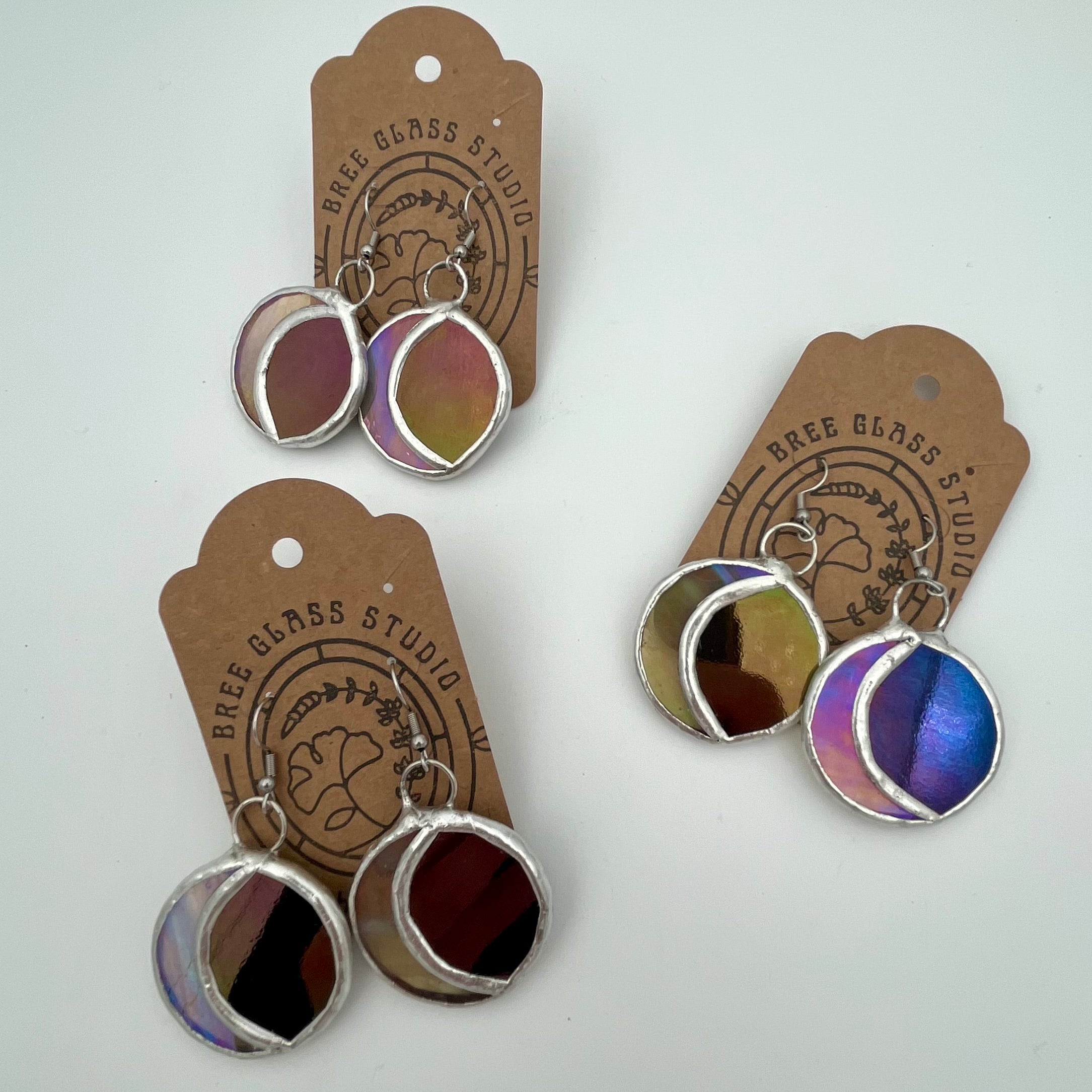 Limited Edition Iridescent Crescent Moon Earrings