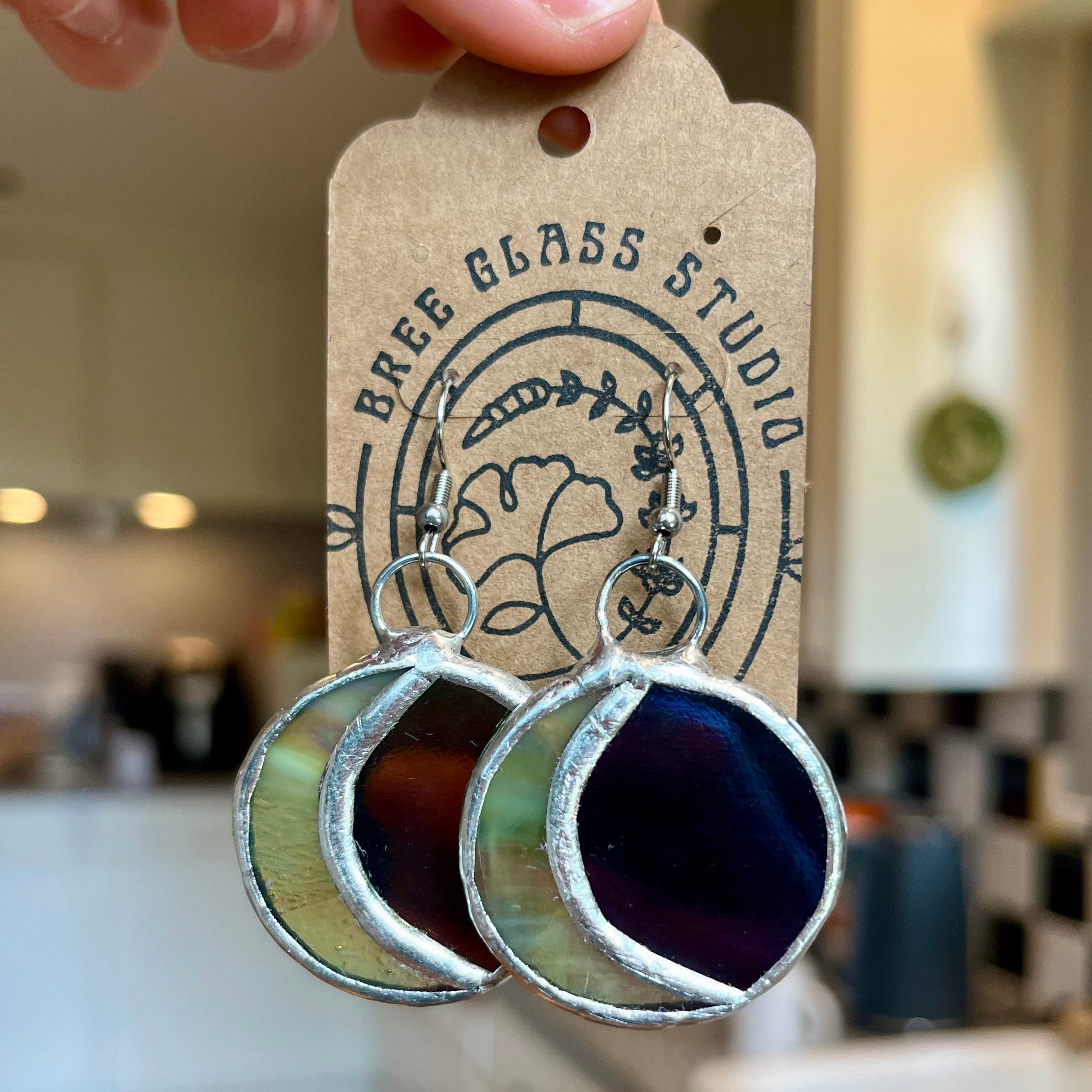 Limited Edition Iridescent Crescent Moon Earrings