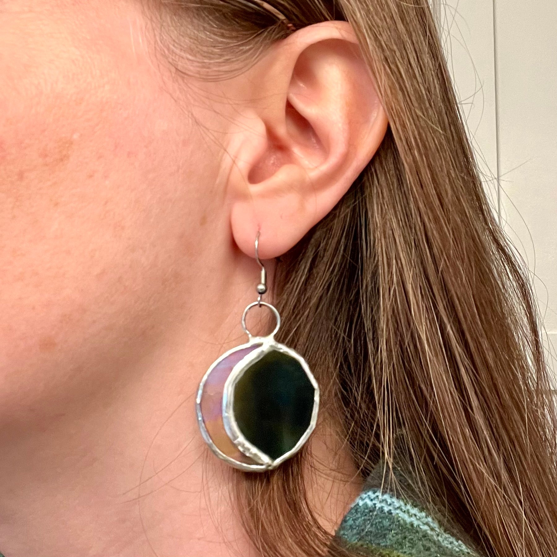 Limited Edition Iridescent Crescent Moon Earrings