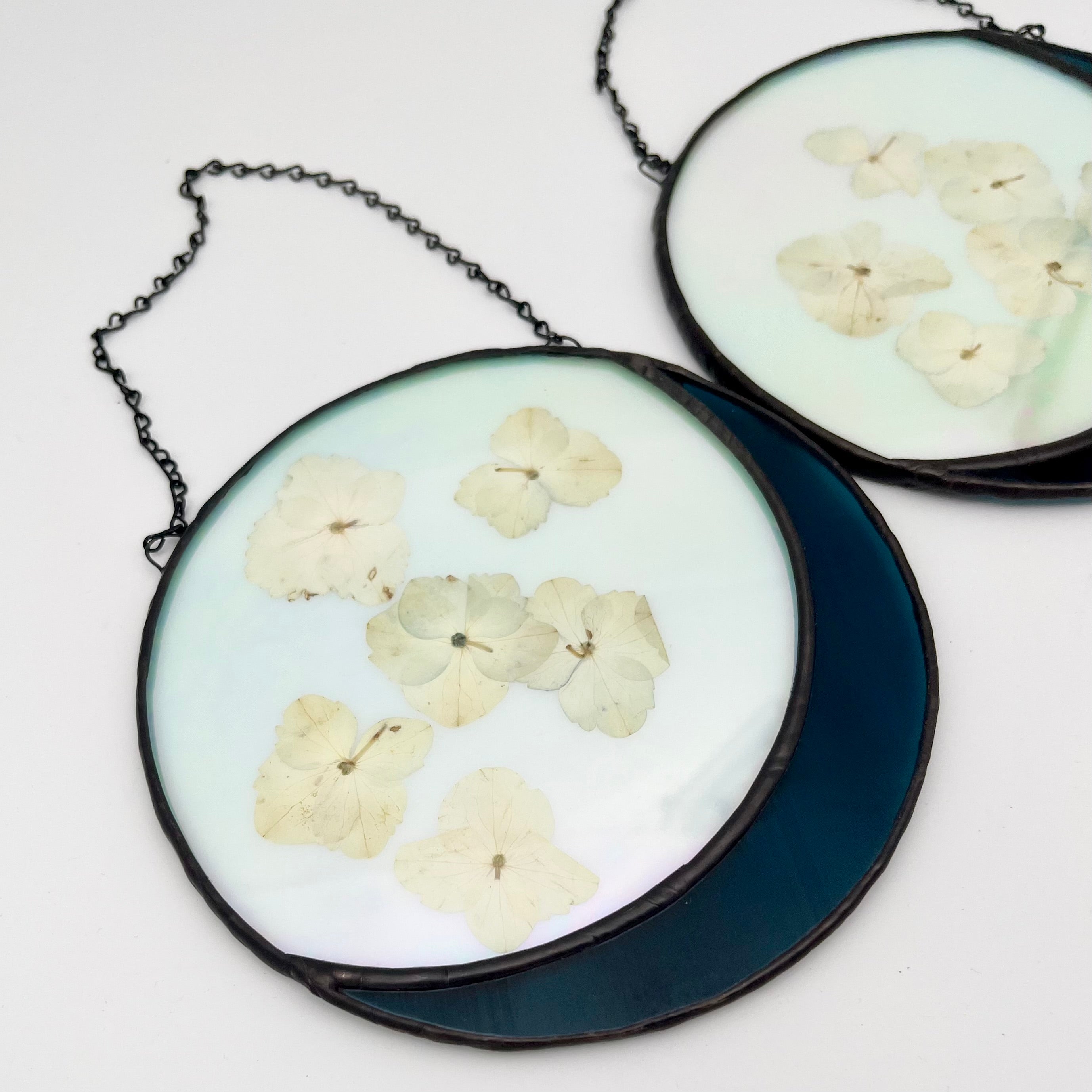 Cora Pressed Hydrangea Moon Sun Catcher