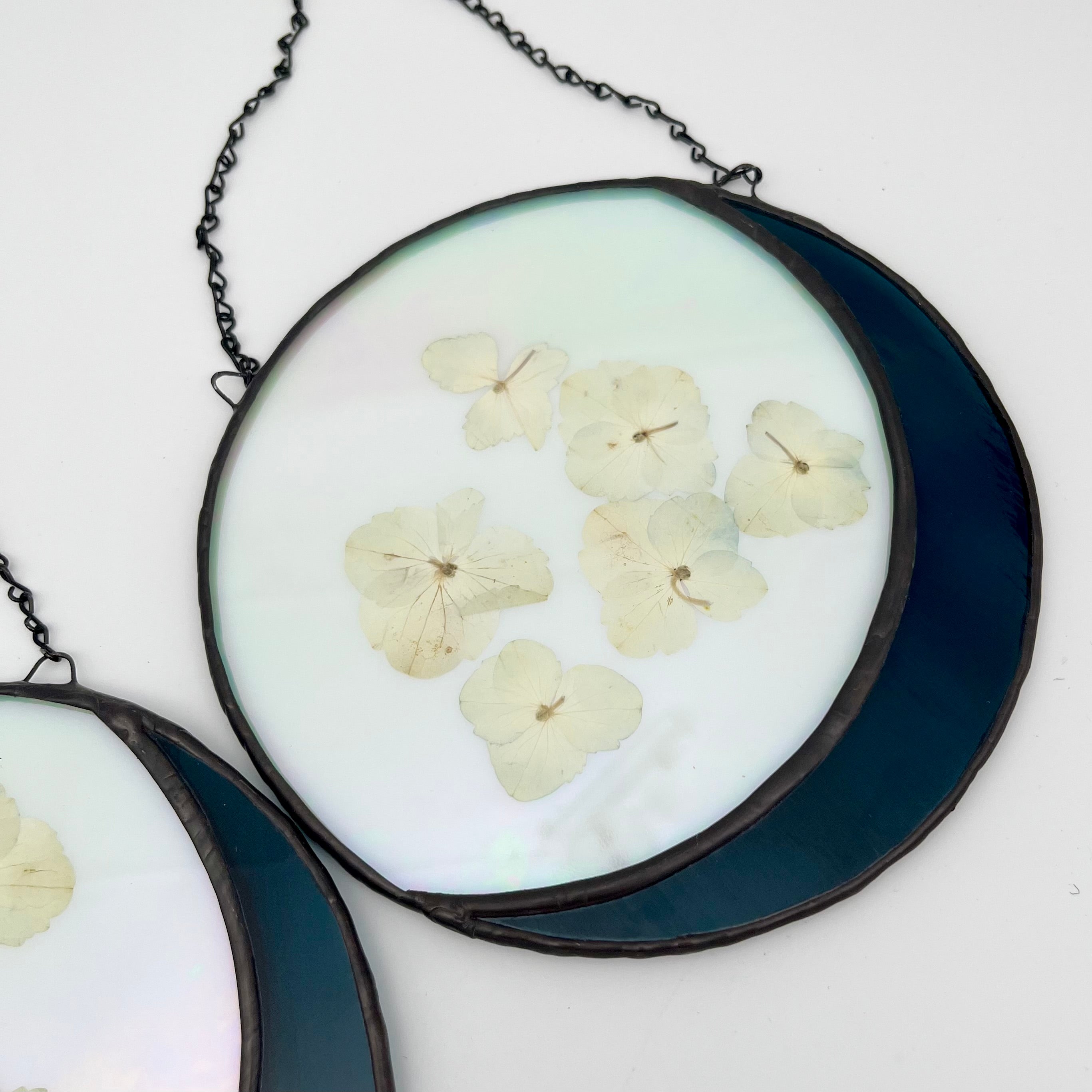 Cora Pressed Hydrangea Moon Sun Catcher