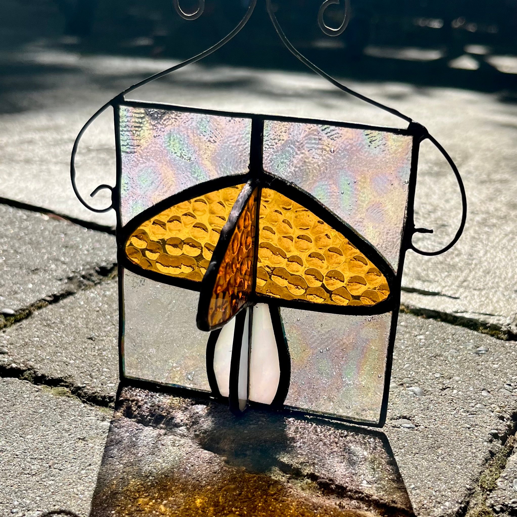Clarissa 3D Amber Mushroom Sun Catcher