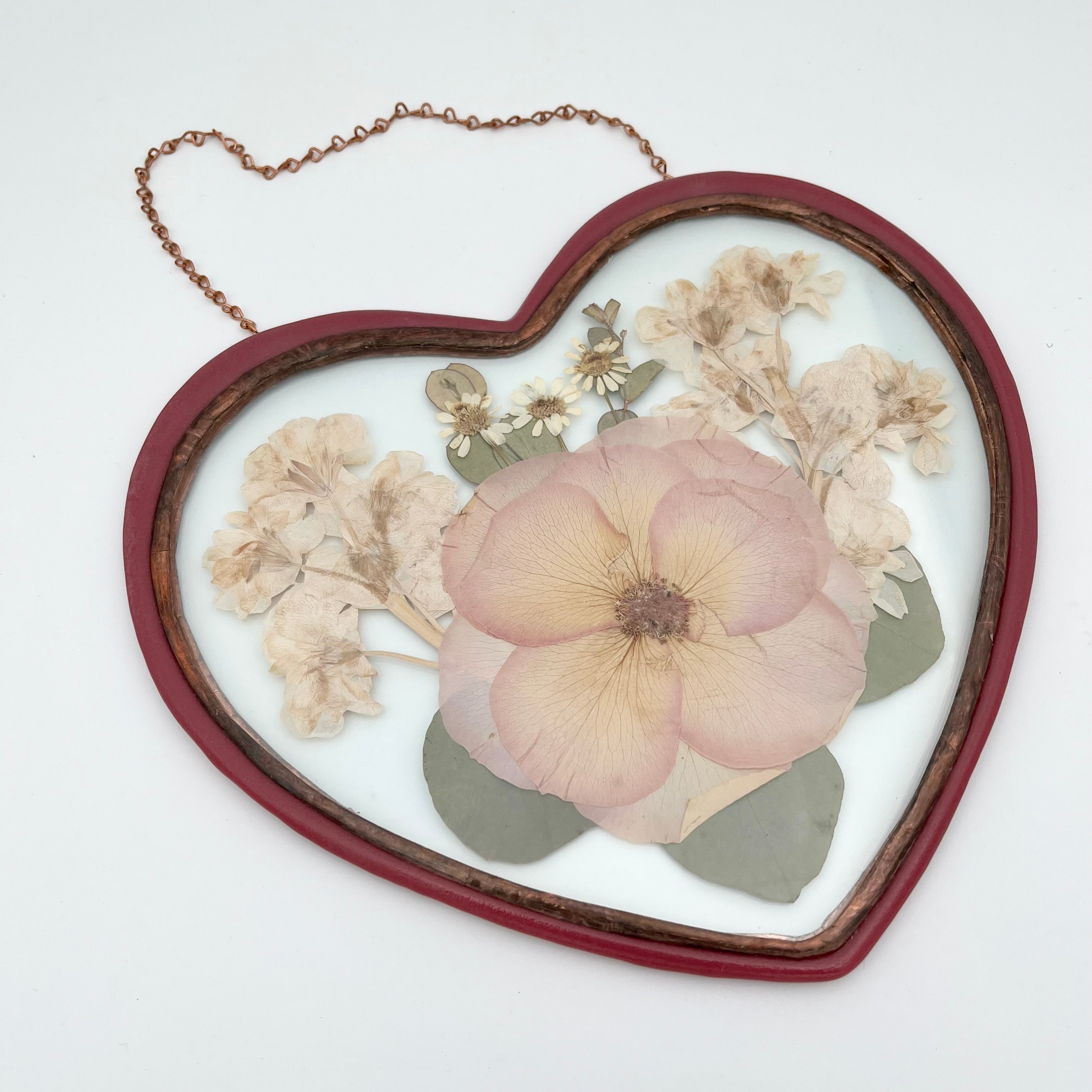 Helen Rose Pink Heart Stained Glass Sun Catcher