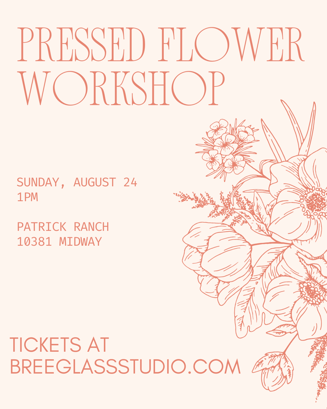 August 24 Pressed Flower Workshop